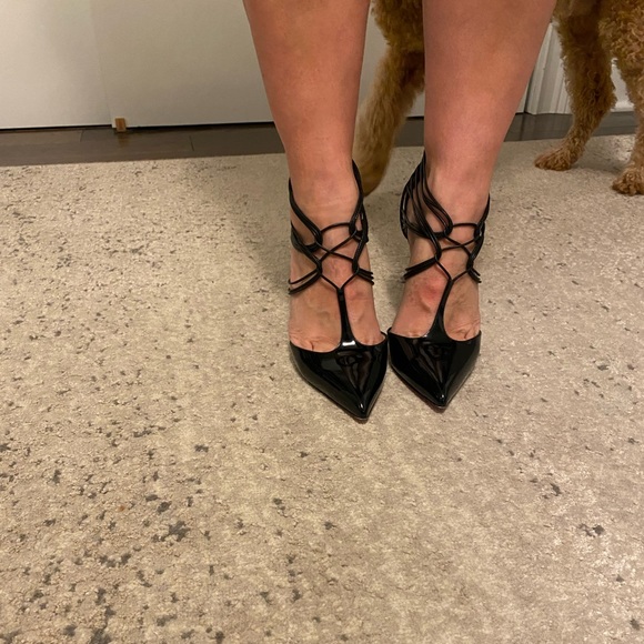 Christian Louboutin Confusa 100 Size 8-8.5 Patent Black Killer Heels - Picture 10 of 12